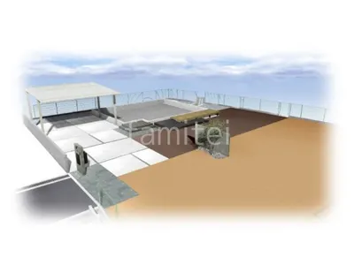 ウッドデッキがあるお庭の新築シンプル オープン外構