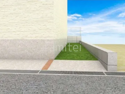 土間コンクリート　人工芝