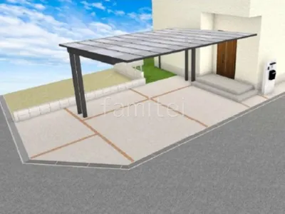 土間コンクリート　レンガ目地