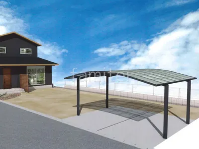 2台用カーポート　土間コンクリート