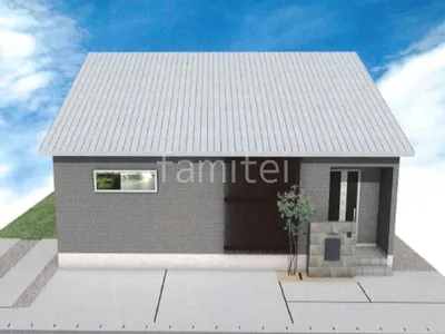 タイル門柱とシンボルツリーで玄関を彩る新築ベーシック オープン外構