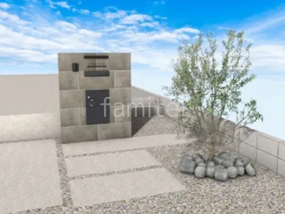 タイル門柱　ロックガーデン　シンボルツリー