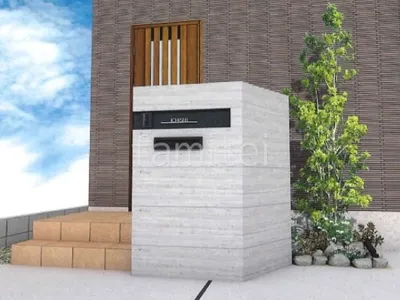 タイル門柱　ロックガーデン　シンボルツリー