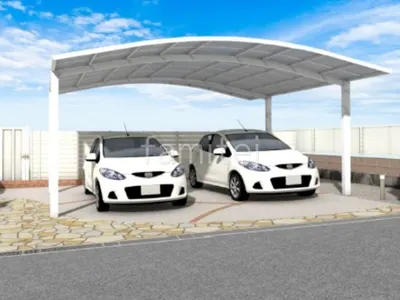 2台用カーポート 土間コンクリート