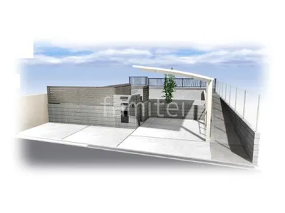 モダンな大判タイルを使用した外構リフォーム工事