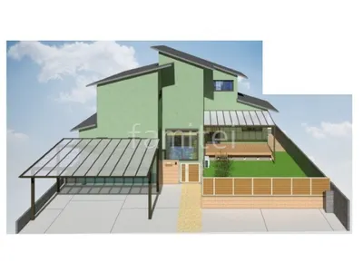 化粧ブロック門柱と門扉が重厚感のある新築ナチュラル セミクローズ外構