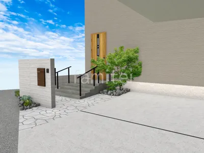 門柱 アプローチ シンボルツリー