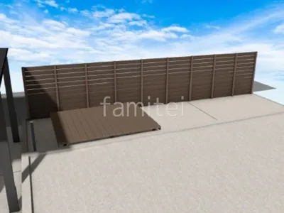 目隠しフェンス　ウッドデッキ