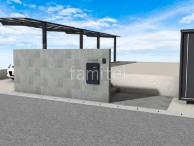 タイル門柱　タイルアプローチ