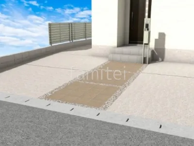 タイルアプローチ　機能門柱