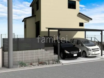 ロックガーデン　化粧ブロック　目隠しフェンス