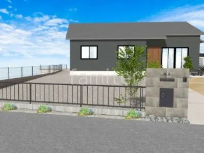 カーポートとサイクルポートでオーソドックスな新築ベーシック オープン外構