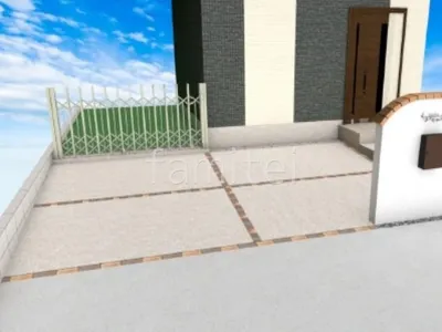 レンガ目地と土間コンクリートで利便性を高めた車庫まわりリフォーム