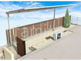 1階用テラス屋根　片開き門扉　目隠しフェンス　タイルデッキ