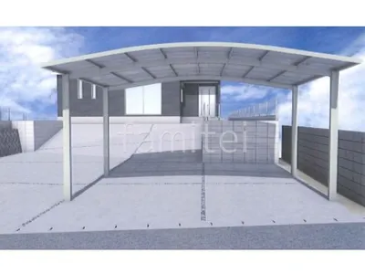 カーポートと機能門柱でスタンダードな新築ベーシック オープン外構