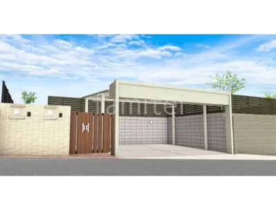 シャッターゲートと門扉で防犯性の高い新築ハイクラス クローズ外構