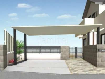 両開き門扉　土間コンクリート