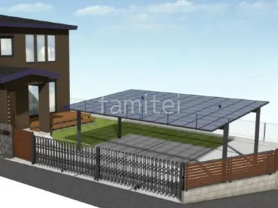 木調アイテムが落ち着きのある新築シンプル クローズ外構