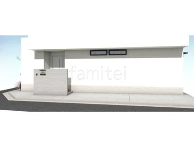 モダンなタイル門柱が印象的な新築シンプル オープン外構