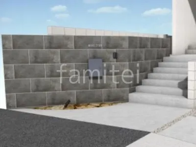 タイル門柱　ロックガーデン