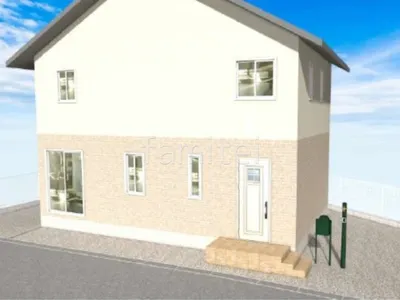 砂利敷きですっきりとした新築ベーシック オープン外構