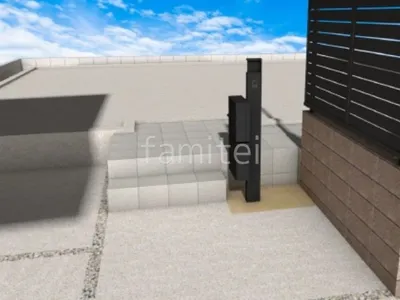 宅配ボックス付き機能門柱