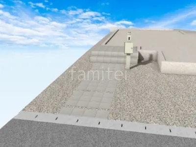 タイルアプローチ　機能門柱