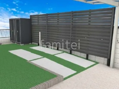 目隠しフェンス　物置