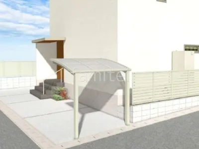 サイクルポート　目隠しフェンス