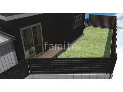 目隠しフェンス　人工芝