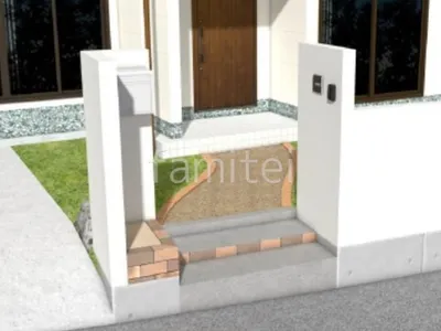 アプローチ　洗出し