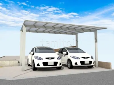 2台用カーポート 土間コンクリート