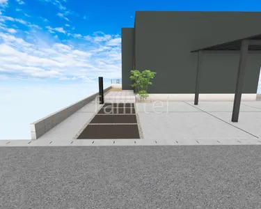 機能門柱 玄関アプローチ