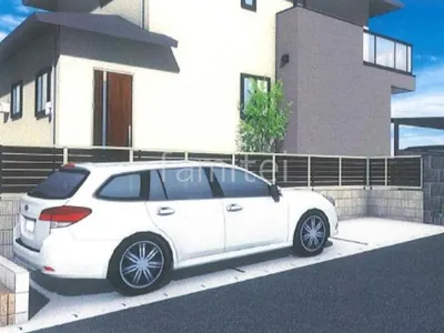 目隠しフェンス　土間コンクリート