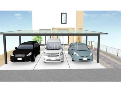 平板のアプローチが上質な新築シンプル オープン外構