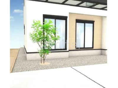 砂利敷き　シンボルツリー