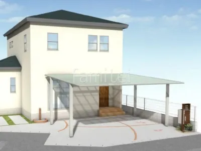 木調のタイルデッキが居心地の良い新築ナチュラル オープン外構