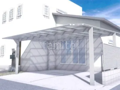 2台用カーポート 土間コンクリート 目隠しフェンス