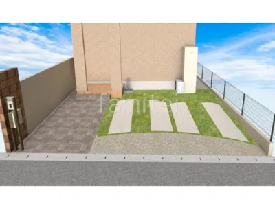 平板と人工芝でメンテナンスフリーな外構リフォーム工事