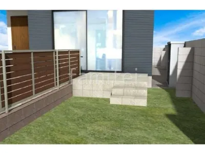 人工芝　タイルデッキ