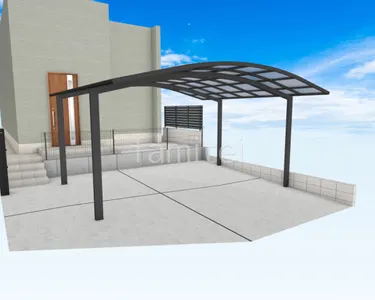 カーポートで便利な車庫まわりの新築ベーシック オープン外構