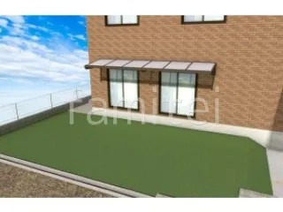 人工芝 柱なしテラス屋根