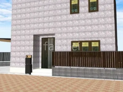 宅配ボックス付き機能門柱 目隠しフェンス