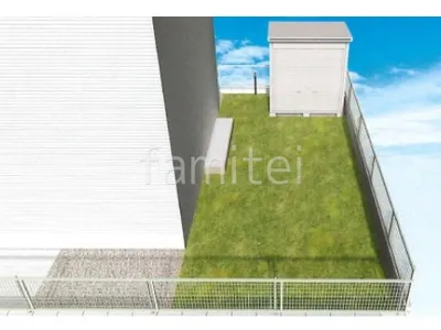 人工芝敷き　立水栓