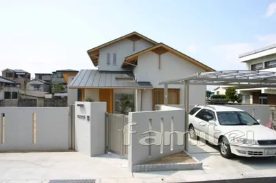 シンプル門周り　カーポート2台用ワイド