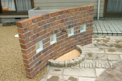 ガラスブロックアクセント塀