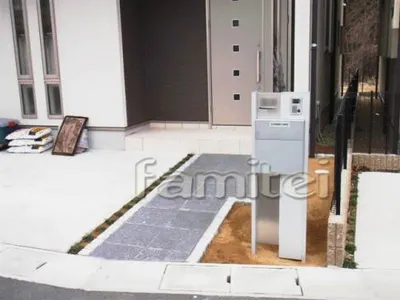 アプローチタイル貼り