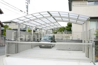 カーポート　新日軽ファインポート横2台縦2