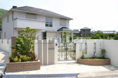 クローズ外構　レンガ花壇