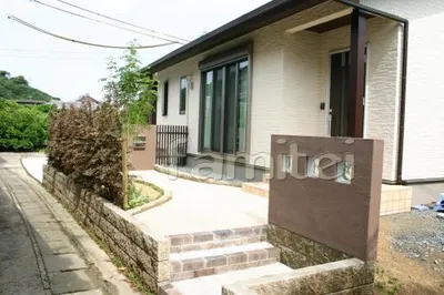 ガラスブロック門柱